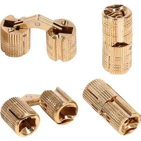 4pcs Charnières Cylindriques Charnière Invisible Laiton Tonneau Charniere pour DIY Boîte À Bijoux Main Artisanat (10mm) (1/5)