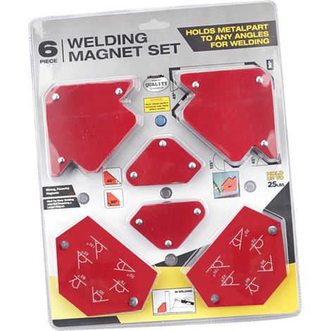 Lot de 6 positionneurs soudure triangulaires en acier rouge sans interrupteur accessoires de soudage multi-usages