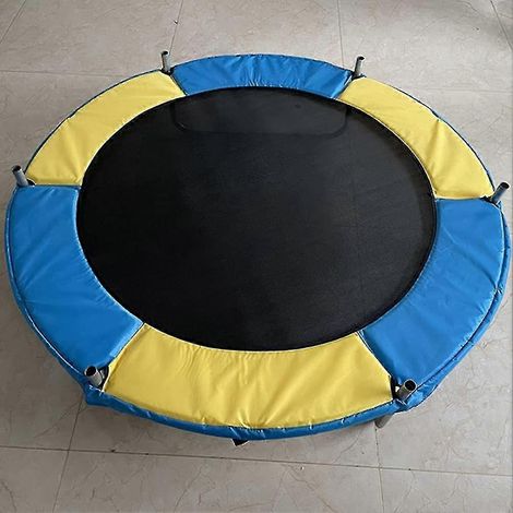Coussin de protection pour trampoline, protection en mousse pour ressorts, protégeant le trampoline des intempéries et des débris, diamètre 140 cm (jaune/bleu) (1/5)
