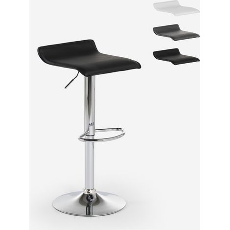 Sgabello design moderno minimalista girevole metallo cromato Clayton - Nero