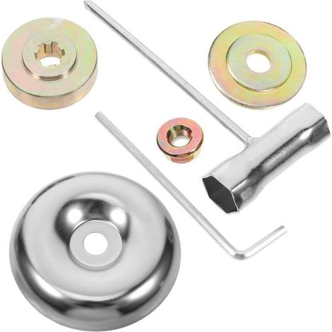 6 pièces Kit Adaptateur de Lame pour Débroussailleuse Ensemble Accessoires pour Tondeuse à Gazon et Outils de Maintenance Compatible avec Trimmers à Droit et Tête (1/4)