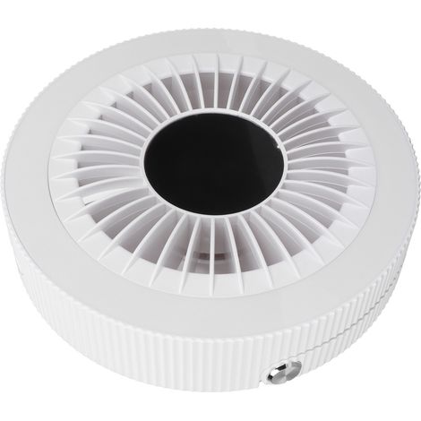 Ventilateur à télécommande, rechargeable par USB, avec veilleuse LED, 3 vitesses, alimenté par piles, support mural, pour intérieur et extérieur, blanc (1/5)
