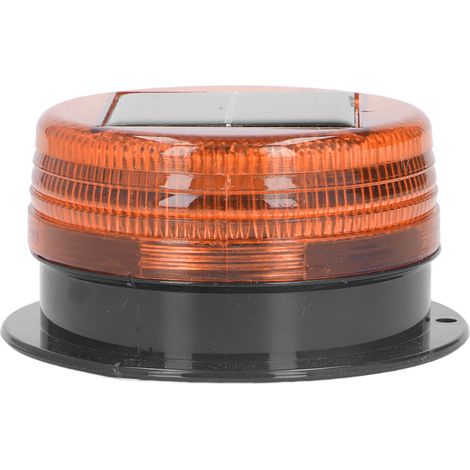 Lampe stroboscopique solaire de signalisation, 6 LED haute luminosité, étanche, pour la signalisation routière et de chantier, lumière jaune. (1/5)