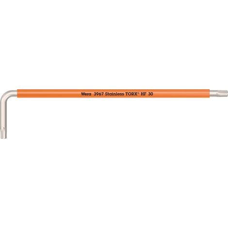 Winkelstiftschlüssel mit Haltefunktion, lange Ausführung, Edelstahl 3967 SXL HF TORX 30 WERA - 05022687001