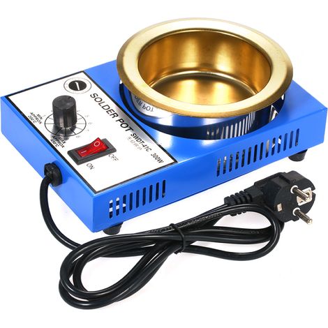 Mini pot à souder 300 W 220 V 100 mm 1200 g, revêtement titane, acier inoxydable, bain de soudure compact à température réglable pour le soudage et le brasage. (1/5)