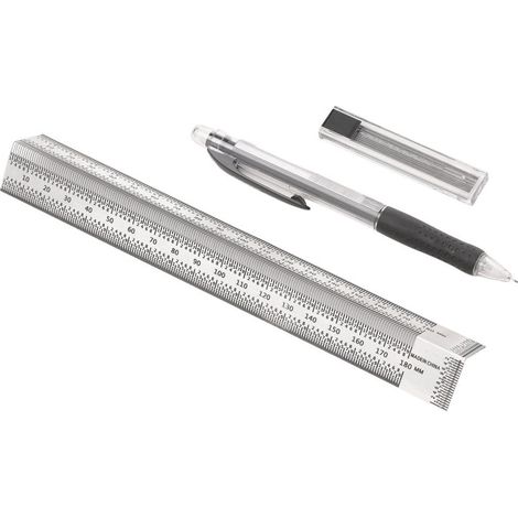 Règle graduée de haute précision, règle de perçage, équerre, outil de mesure multifonctionnel en acier inoxydable pour le travail du bois, traçage et traçage. (1/5)
