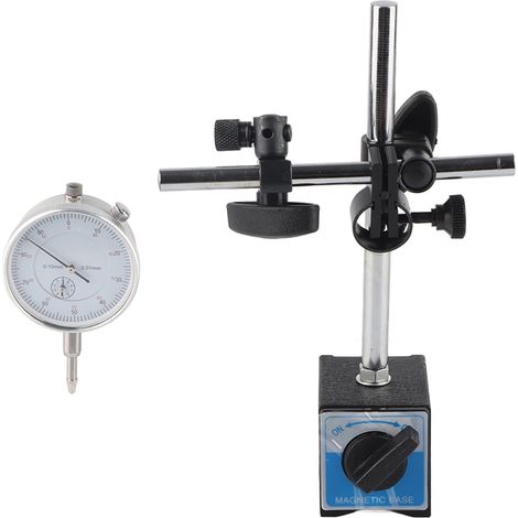 Comparateur à levier britannique 0-1" / 0-5-10 mm précision 0,01 mm avec socle aimanté (1/5)