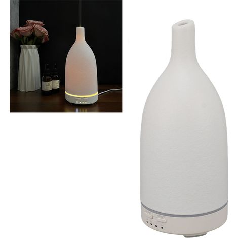 Diffuseur d'arômes en céramique à long embout, diffuseur d'arômes ultrasonique pour la maison, 100-240V, blanc, norme européenne. (1/5)