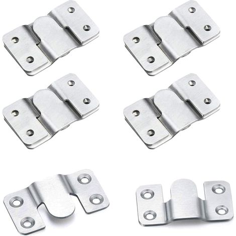 10 Pièces Support Montage Dissimulé de Meubles Embarqué Interverrouillage Pendaison, Boucle Quincaillerie Murale en Acier Inoxydable pour Accrocher miroir Cadre Dosseret Meubles (1/5)