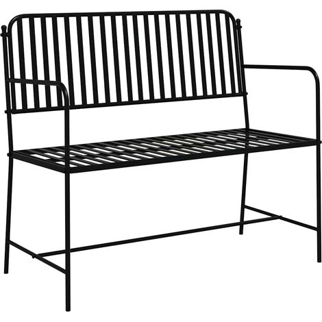 Maison Exclusive - Gartenbank Schwarz 103,5 x 51,5 x 90 cm Stahl