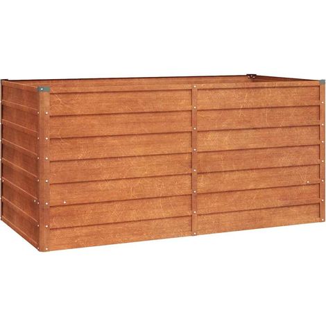 Maison Exclusive - Letto Rialzato da Giardino Ruggine 160x80x77 cm Acciaio Corten (1/5)