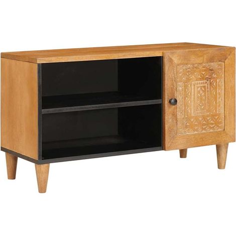 TV Cabinet Light brown 80 x 33 x 46 cm Solid mango wood vidaXL (1/5)