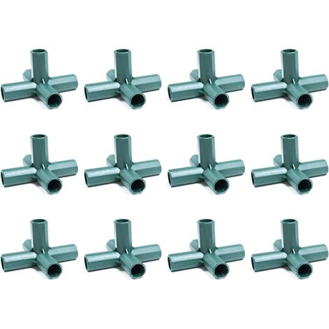 BEBUSINGOTO Paquete de 12 conectores de PVC de 5 vías y 16 mm para estructuras de invernadero de alta resistencia (1/2)