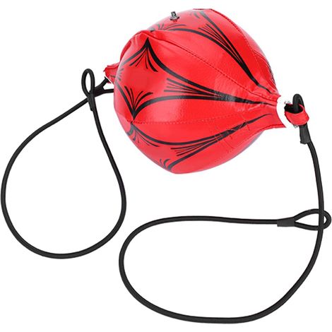 Sac de frappe en cuir pour entraînement de boxe, double extrémité, en forme de poire, pour MMA (rouge) (1/5)