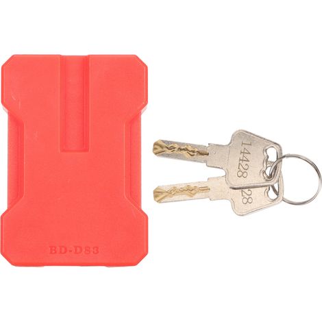 Verrou de sécurité pour prise électrique Dispositif de cadenassage isolé antichoc en alliage et ABS rouge avec 2 clés (1/5)