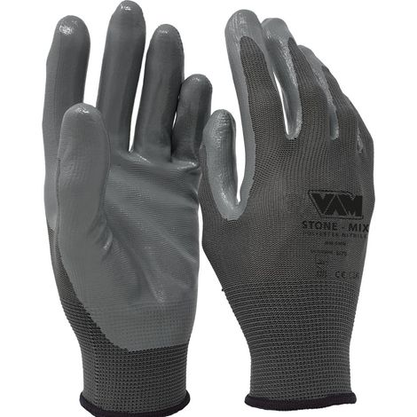 Guanti da Lavoro Spalmati in Nitrile Grigio Grigio XL