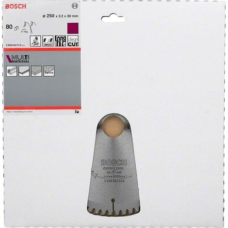 2608640516 - Lama per troncatrici Multi Material 250 x 30 x 3,2 mm- 80