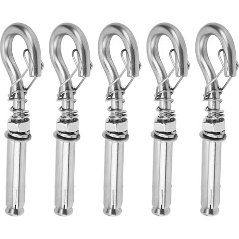 5 Crochets à Vis M8 en Acier Inoxydable 304, Fixation Murale Solide pour Étagères et Équipements, Lot de 5