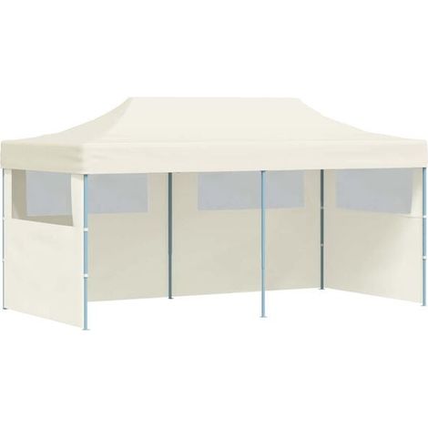 Tente de réception beige, 291 x 580 x 315 cm, toile Oxford. (1/5)