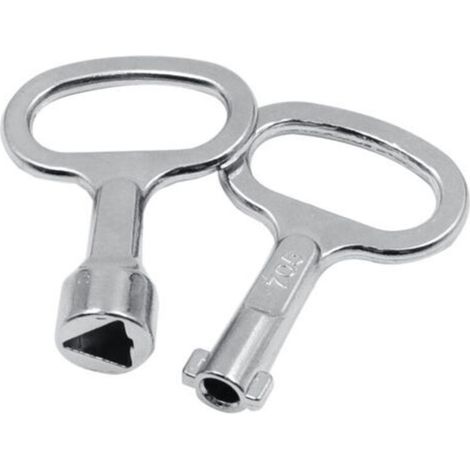 Jeu de 2 clés à douille triangulaires, pour armoires électriques, ascenseurs, vannes de compteurs d'eau, armoires de commande (1/4)