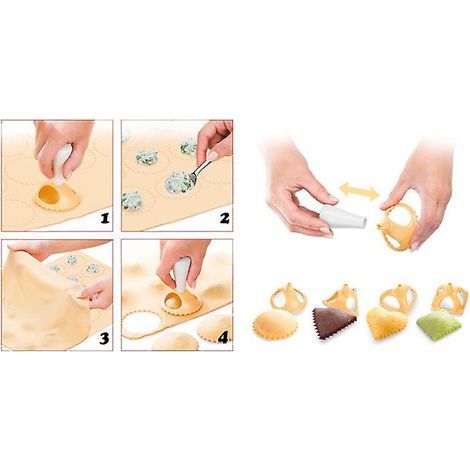 Set mit 4 Kunststoff-Ravioliformen – Stempelwerkzeug zur Herstellung chinesischer Ravioli (1/3)