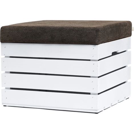 GrandBox banco arcón con espacio de almacenamiento de madera 37x40x50 Puff:Set de 1, marrón (1/5)