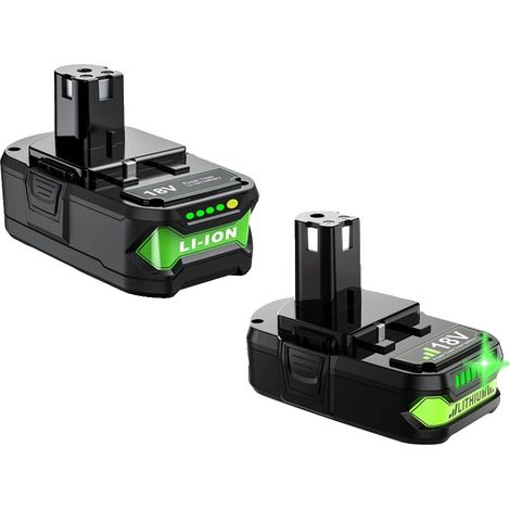 Batterie de remplacement, Li-ion, 18V, compatible avec Ryobi, 1 3Ah 1 6Ah (1/2)