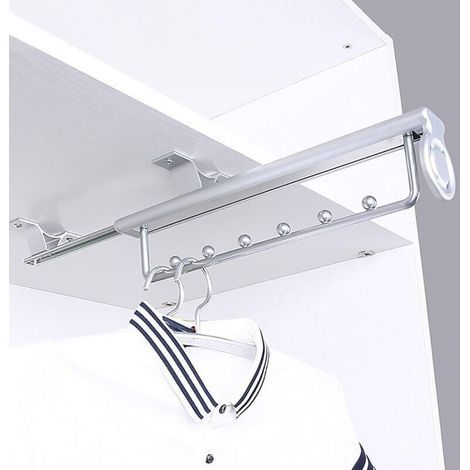 35CM Heavy Duty Porte-Vêtements Extractible Porte Pantalon Cintre Coulissant,Penderie Telescopique,Rail De Suspension Pour Armoire À Vêtements (1/4)