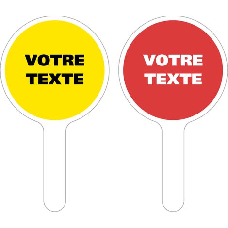 PANNEAU À MAIN PERSONNALISÉ. Rouge . - Rouge