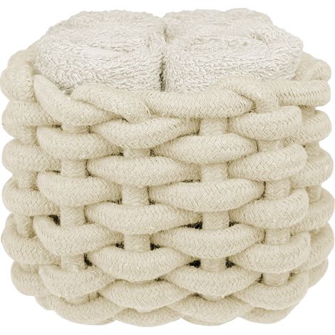 Cestino Con Lavette Ospiti in Cotone 30 x 30 Cm Asciugamani Spugna Bagno Salvietta Ospite TallinNatural