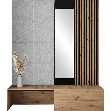 Conjunto para recibidor Fabor, Abriamo 6, 205x172x42cm, Espejo, Aglomerado laminado, Tapiz, Colocada