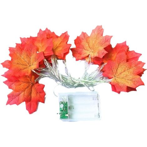 Guirlande Lumineuse Feuille D'érable - LED - 4 m - 40 Lumières - Extérieure - Pour Décoration Automnale Jardin Terrasse Événements - 1 Pièce