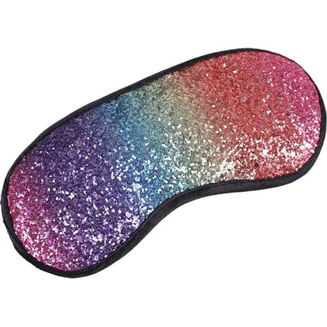 Set mit 4 Schlafmasken, Verdunkelungsmasken in Regenbogenfarben, geeignet für Frauen und Mädchen, Glitzer-Schlafmasken, hübsch und funkelnd. (1/3)