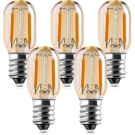 Ampoule LED E14 1W, T22, veilleuse tubulaire vintage ambrée, remplacement d'ampoule incandescente E14 10W, culot candélabre, filament LED blanc chaud. (1/4)