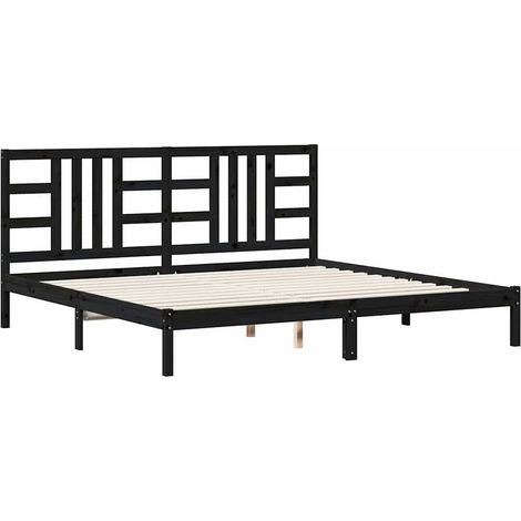 Maison Exclusive - Massivholzbett Schwarz 200x200 cm (1/5)
