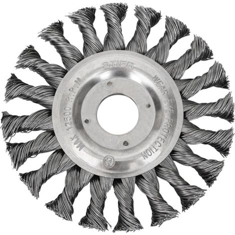 Brosse circulaire STIER Ø 125 mm, diamètre d'alésage 22,2 mm, 0,5 mm, torsadée, acier