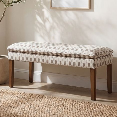 Wahson Panca Ingresso Panca Fondo Letto in Tessuto di Ciniglia, Letto con Gambe in Legno Panca da Interno con Schiuma Spessa Alta Resilienza, per Corridoio/Soggiorno, Cachi (1/5)