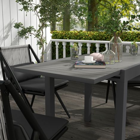 Tisch Esstisch ausziehbar Aluminium 81 x 80 x 75 cm HAVRYA (1/4)