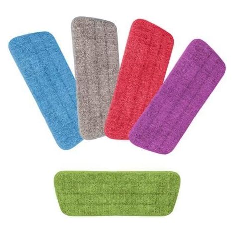 5 Pièces Housse de Nettoyage de Rechange Sèrpillere de Microfibre pour Balai Mop Remplacement des Tampons Vadrouille de Nettoyage (1/4)