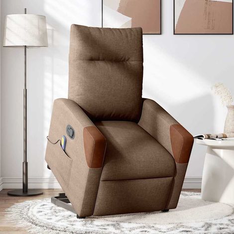 Maison Exclusive - Massagesessel mit Aufstehhilfe Braun Stoff