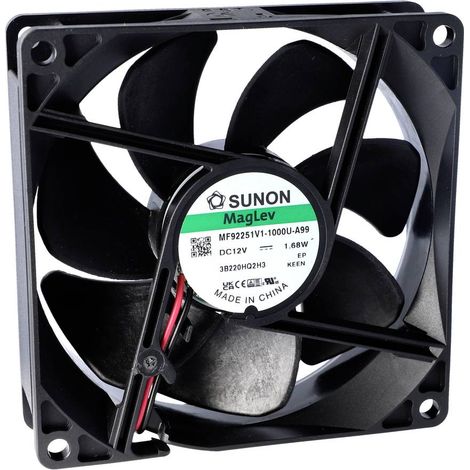Sunon EE92251S3-1000U-999 Ventilateur axial 12 V/DC 67.09 m³/h (L x l x H) 25 x 92 x 92 mm