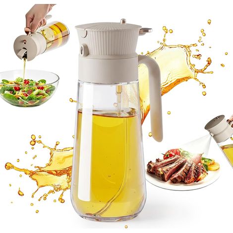 580ml Spray Huile Cuisine (2 en 1), Embout fin Anti-fuite - Idéal pour la Sauce Barbecue, la Vinaigrette et l'huile d'olive (1/5)