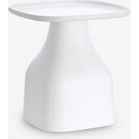Tavolino basso caffè 48x48cm design moderno salotto esterno Bell XL - Bianco (1/4)