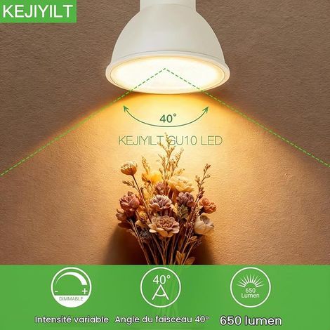 Ampoule LED GU10, 7W 4000K Blanc Neutre, 650LM, 40° MR16 Ampoule Spot, pour Lumières Encastrées, Feux de Piste, Downlights (1/3)