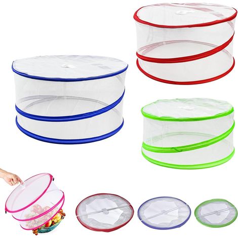3Pcs Cloche Alimentaire Moustiquaire parapluies Alimentaires Pliables en 3 Tailles Cloche Alimentaire Anti Insectes pour Nourriture, Fruits, Barbecue (1/5)