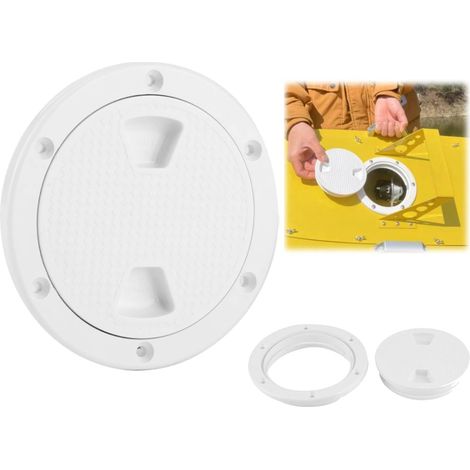 Couvercle Inspection Rond 4 Pouces - 1 Pièce - ABS Renforcé - Étanche et Antidérapant - Pour Bateau et Caravane - Noir avec Joint (1/5)