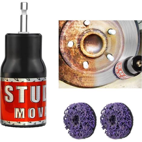 Pulitore per perni ruota da 1/2" - Compatibile con chiave a impulsi - Per allentare dadi arrugginiti - Uso in garage (1/4)