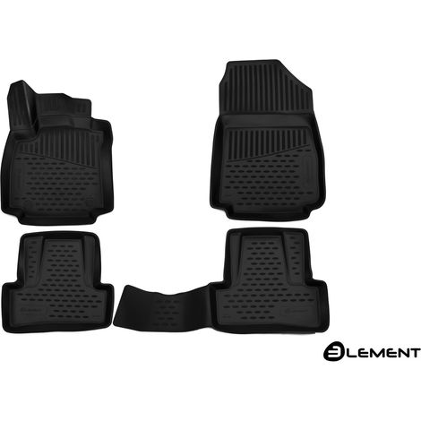 KIT TAPPETINI 3D COMPATIBILE CON RENAULT Clio 4, 2012-2019, 4 pcs. TAPPETINO IN GOMMA TPE BORDO ALTO 3D ANTISCIVOLO IMPERMEABILE (1/5)