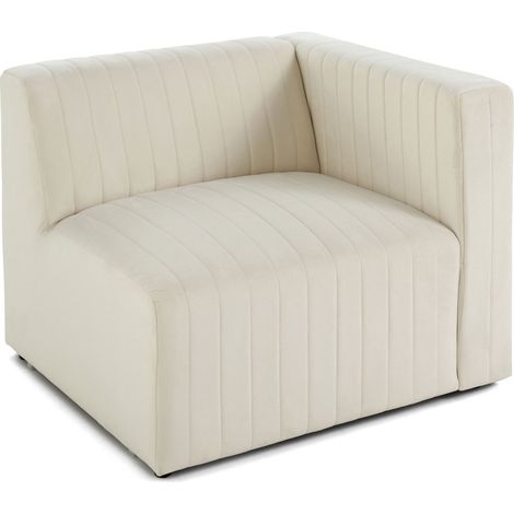 Nova - module d'assise droit - en velours - beige (1/5)