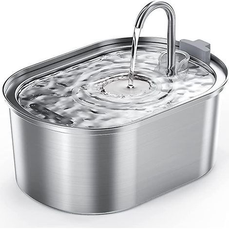 fontaine A Eau Chat En Acier Inoxydable, 3,2l Fontaine Eau Pour Chat Automatique Avec Pompe Silencieuse, Conception Passe Au Lave-vaisselle, Conv (1/5)